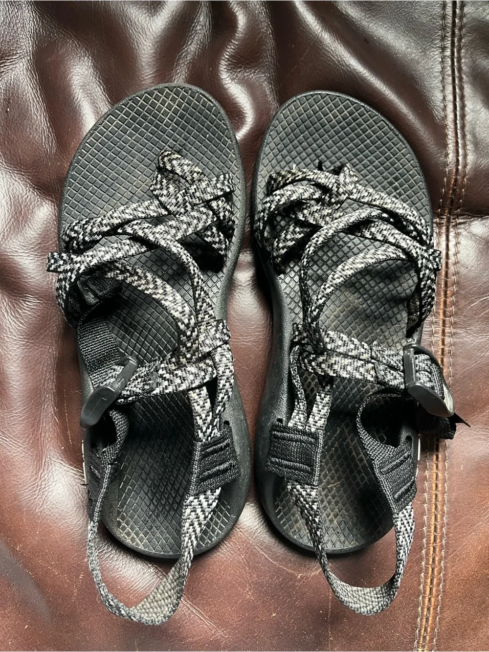 Chaco ZX/2 Black Patterned Outdoor Strappy Sandals
